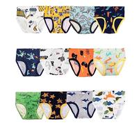 JackLoveBriefs Boys' Briefs Dinosaur Truck toddler underwear boys(Pack of 12,3-4 years, MULTICOLOR,Size:110)
