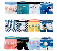 JackLoveBriefs Boys Cool Cotton Boxer Brief Underwear (Pack of 12) Multicolor，Size:M