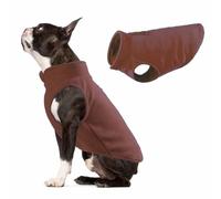 JACKO & CO - Fleece Vest Dog Sweater with Leash Ring - Soft, Warm & Lightweight Pullover Coat for Small & Medium Dogs, Puppies & Cats - Cozy Fall/Winter/Spring Pet Jacket (Brown, L (4.5-7.3 kg)