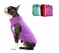 JACKO & CO - Fleece Vest Dog Sweater with Leash Ring - Soft, Warm & Lightweight Pullover Coat for Small & Medium Dogs, Puppies & Cats - Cozy Fall/Winter/Spring Pet Jacket (Purple, M (2.7-4.5 kg)