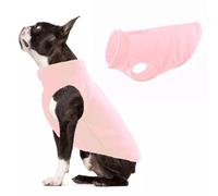 JACKO & CO - Fleece Vest Dog Sweater with Leash Ring - Soft, Warm & Lightweight Pullover Coat for Small & Medium Dogs, Puppies & Cats - Cozy Fall/Winter/Spring Pet Jacket (Pink Lemon, M (2.7-4.5 kg)