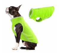 JACKO & CO - Fleece Vest Sweater with Leash Ring - Soft Lightweight Breathable for Puppies Small Medium Dogs, Kitten, Cats, Chihuahua - Warm for Fall/Autumn/Winter (Lime Green, XL (17-25lbs))