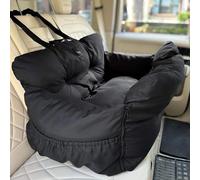 JACKO & CO - Premium Medium Dog Car Seat Bed for Dogs 25-40lbs for Back Seat Use Only/Portable Soft Cloudlike Pet Travel Safety Bed - Machine Washable & Water Resistant (Black/Medium (25-40lbs))