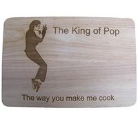 Jacko Michael Jackson King of POP Gift IDEA GOT Beech Wood Chopping Cutting Cheese Board Place MAT Cook Engraved Wooden Novelty Kitchen Cooking Baking Birthday Present (20x15 cm)