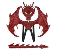 Jackolume Dragon Toothless Costume for Kids, Dragon Cosplay Wing with Tail Mask, Halloween Dinosaur Night Fury Costume Accessories Party Dress Up for Boys Girls
