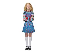 Jackolume Halloween Horror Killer Doll Costume for Adults, Child's Play Good Guys Costume Dress and Striped Shirt Horror Movie Ghost Cosplay Outfits for Women