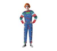 Jackolume Halloween Horror Killer Doll Costume for Adults, Child's Play Jumpsuit Overalls and Striped Shirt Horror Movie Dress up Ghost Good Guys Cosplay Outfits