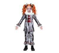 Jackolume Halloween It Evil Clown Costume for Kids, Scary Killer Dancing Clown Cosplay Outfits for Boys Girls Horror Movie Dress Up for Carnival Stage