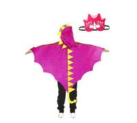 Jackolume Kids Dinosaur Costume, Boy Girl Pterosaur Wings Cape and Masks Halloween Birthday Cosplay Accessory, Animal Dino dragon Fancy Dress Outfit Costume