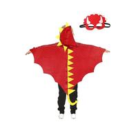 Jackolume Kids Dinosaur Costume, Boy Girl Pterosaur Wings Cape and Masks Halloween Birthday Cosplay Accessory, Animal Dino dragon Fancy Dress Outfit Costume