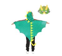 Jackolume Kids Dinosaur Costume, Boy Girl Pterosaur Wings Cape and Masks Halloween Birthday Cosplay Accessory, Animal Dino dragon Fancy Dress Outfit Costume