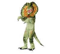 Jackolume Kids Dinosaur Costume, Triceratops Costume T-Rex Outfits Green Dino Jumpsuit for Kids Halloween,Boy Girls Dragon Hood Tail Dress Up Cosplay Party
