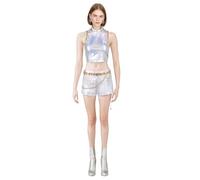 Jackolume Kpop Super Star Rumi Cosplay Costume for Adults, Kpop Hunters Costume Rumi Idol Stage Outfits Halloween Cosplay Full Set with Accessories for Women