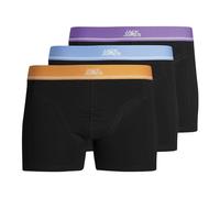 JACK & JONES Men's Jackonga Solid Trunks Pack of 3 Boxer Shorts, Deep Lavender/Pack: Black-Black, L