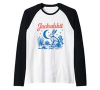 Jackrabbit Tee Retro Vibe Graphic Western Aesthetic Rabbit Raglan Baseball Tee