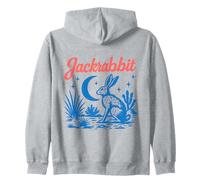 Jackrabbit Tee Retro Vibe Graphic Western Aesthetic Rabbit Zip Hoodie