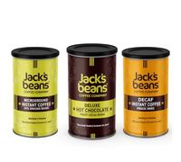 Jack's Beans 1x250G 2x95G | Decaf Instant | Microground Instant Coffee | Deluxe Hot Chocolate | 12 Months on All Products | 1 Of Each | Bundle | Christmas