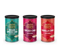Jack's Beans 3x300G | Vanilla Chai | Vegan Spiced Chai | Spiced Chai | 12 Months on All Products | 3x300G | 1 Of Each | Bundle