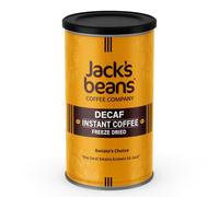 Jack's Beans DECAF Instant Freeze Dried Coffee 95g | Freshly roasted instant coffee | 100% Arabica beans roasted | Medium Roast | Ideal for all coffee machines | Original roasted coffee |