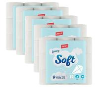 Jacks Quilted 3-Ply Double Size, Super Soft Toilet Tissue Rolls, 45 Toilet Rolls, 5 x 9 Pack - Sold by Garden Greatness