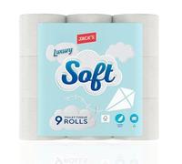 Jacks Quilted 3-Ply Double Size, Super Soft Toilet Tissue Rolls, 9 Toilet Rolls, 1 x 9 Pack - Sold by Garden Greatness