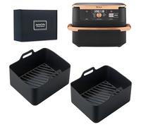 Jacksgifts Premium Silicone Air Fryer Liners for AF500UKCP, Designed to Fit ninja flexi drawer 10.4L air fryer AF500UK, AF500UKCP, Ninja SL400UK, ninja air fryer silicone liners (2Pcs Black)