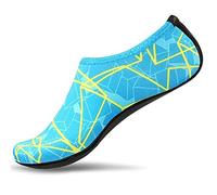 JACKSHIBO Water Shoes Men Women Barefoot Kinds Quick-Dry Slip On Aqua Yoga Beach Surf Swim Socks, 2.5 UK 08 Blue