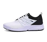 JACKSHIBO Wide Toe Box Shoes Women Arch Support Wide Sneakers for Running Walking Athletic Tennis Orthopedic Plantar Fasciitis Workout with Thick Cushion Zero Drop Sole Width Shoes, Black/White, 4 UK