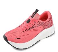 JACKSHIBO Wide Toe Box Shoes Women Arch Support Wide Sneakers for Running Walking Athletic Tennis Orthopedic Plantar Fasciitis Workout with Thick Cushion Zero Drop Sole Width Shoes, Rose Red, 4 UK