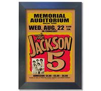 Jackson 5#1 VINTAGE RARE BAND ROCK Posters Concert Tour Music - A4 A3 A2 - Quality Prints (A3 Black Frame (420 x 297mm))