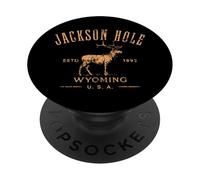 Jackson Hole Wyoming Estd 1892 with Elk Distressed Design PopSockets Adhesive PopGrip