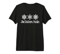 Jackson Hole Wyoming Snowflakes Ski Skiing Skier Snowboarder Premium T-Shirt
