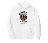 Jackson Hole Wyoming Souvenir Bison WY Women Men Vintage Pullover Hoodie