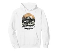 Jackson Hole Wyoming Souvenir Bison WY Women Men Vintage Pullover Hoodie