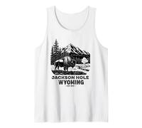 Jackson Hole Wyoming Souvenir Bison WY Women Men Vintage Tank Top