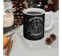 Jackson Lamb Slow Horses tv Show Theme White Ceramic Mug, 11oz, Line Drawing Design, Microwave and Dishwasher Safe, Perfect for Coffee and Tea, Gift Occasion