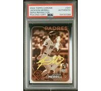 Jackson Merrill 2024 Topps Chrome Sepia Refractor Rookie Card #207 Auto PSA