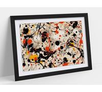 Jackson Pollock 7 Stunning Framed Wall Art Print Picture - A4 - Black Frame