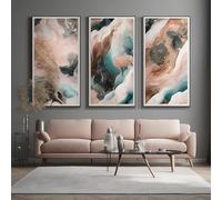 Jackson Pollock Abstract - 3x A1 Canvas - Triptych mounted on pine frames readu to hang BensArt Triptych set 3 Three Stretched Mounted Multi Panel Wall Art Classic Picture Arts Abstract Artwork Paint