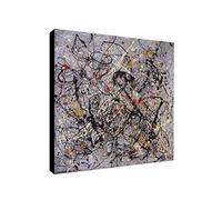 Jackson Pollock Number 18 Abstract - Canvas Wall Art Framed Print - Various Sizes (20x20 inches)