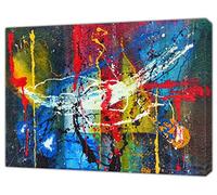 Jackson Pollock Style Abstract Oil Paint Picture Paint Picture Reproduction Print On Framed Canvas Wall Art Home Decoration 30’’ x 20’’ inch(76x 50 cm) -38mm Depth