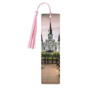 Jackson Square Wood Bookmarks with Tassels,Pendant Unique Handmade Craft DIY Wooden Bookmarks Cute Wood Hanging Tags Ornaments for Book Lovers Birthday Teachers Gift