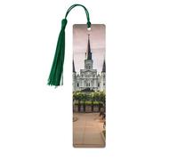 Jackson Square Wood Bookmarks with Tassels,Pendant Unique Handmade Craft DIY Wooden Bookmarks Cute Wood Hanging Tags Ornaments for Book Lovers Birthday Teachers Gift