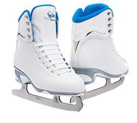 Jackson Ultima Women's/Misses/Tot's Finesse 180 High Top Lace Up Medium Support SoftSkate Figure Ice Skates, White/Blue, 9 Women