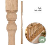 Jackson Woodturners Colonial Stair Spindle 41mm Oak 900mm Pack Of 4 Turned Stair Balusters