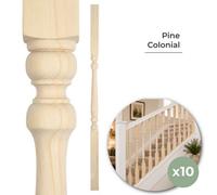 Jackson Woodturners Colonial Stair Spindle 41mm Pine 900mm Pack Of 10 Turned Stair Balusters