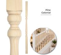 Jackson Woodturners Colonial Stair Spindle 41mm Pine 900mm Single Turned Stair Baluster