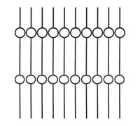 Jackson Woodturners Iron Black Single & Twin Circle Decorative Stair Spindles - 1117mm Metal Balusters with Square Ends - Modern Matt Black Hollow Iron (10, Twin Circles)