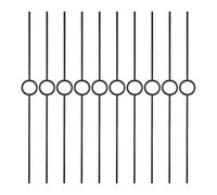 Jackson Woodturners Iron Black Single & Twin Circle Decorative Stair Spindles - 1117mm Metal Balusters with Square Ends - Modern Matt Black Hollow Iron (10, Single Circle)