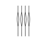 Jackson Woodturners Iron Black Teardrop Frame Spindles - Contemporary Hollow Metal Stair Spindles - Matt Black Finish - 1117mm x 12.5mm - Pack of 4